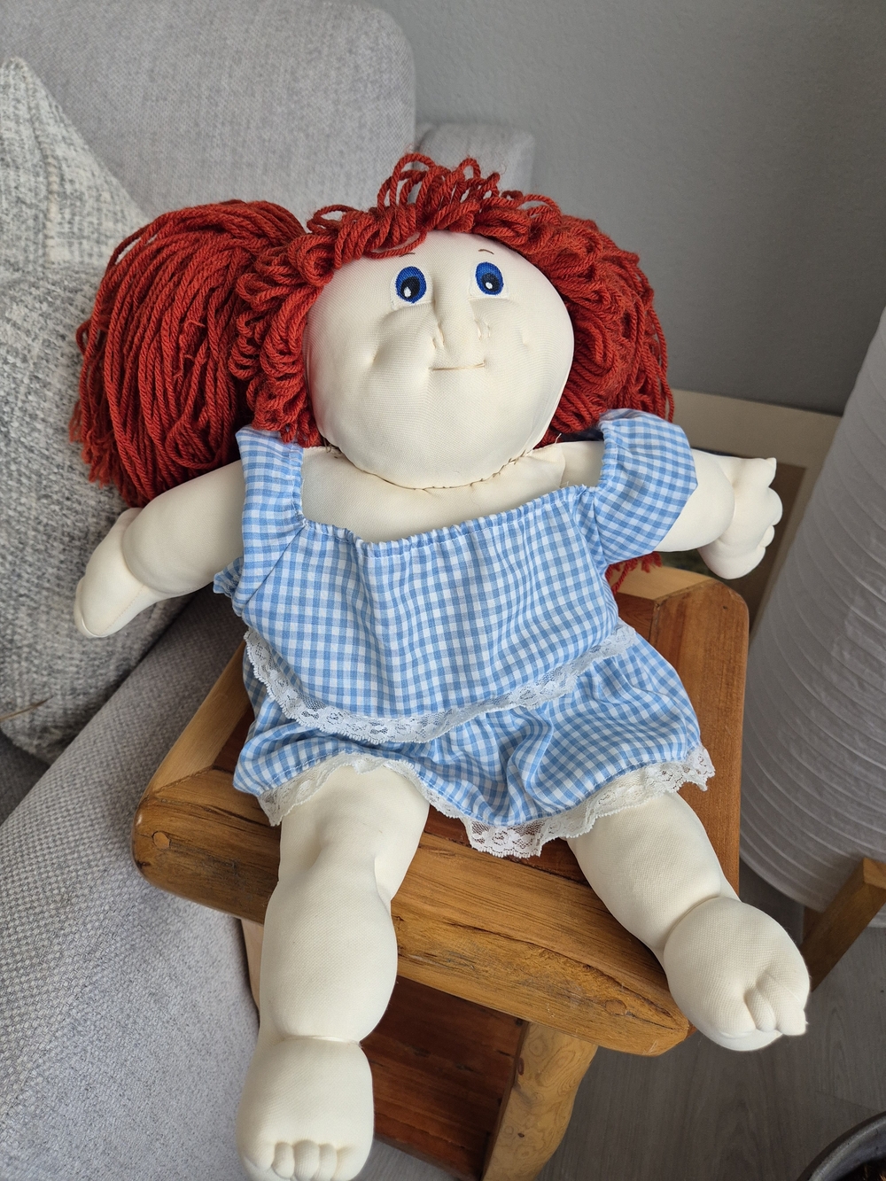 Vintage 1984 Signed Soft Sculpture Doll - "P. Driggers '84" Cabbage Patch Style